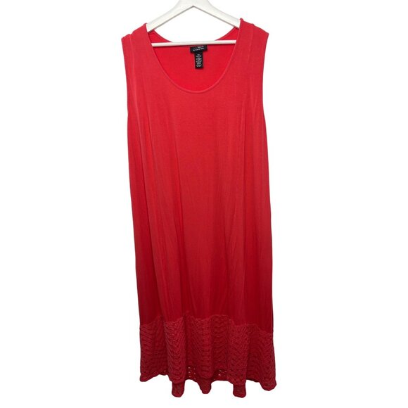 Catherines Coral Maxi Dress Plus 0X 14W 16W Sleeveless Boho Sundress - Picture 1 of 9